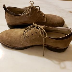 BASS Womens Tan Oxford Suede Leather Shoes 8.5